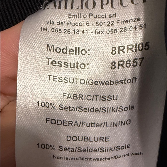 Emilio Pucci 100% silk Black Dress with Scarf tie back - Picture 7 of 7